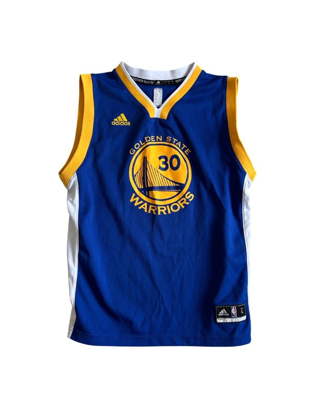 Golden State Warriors Adidas Curry #30 Youth Jersey Blue/Gold NBA Teamwear